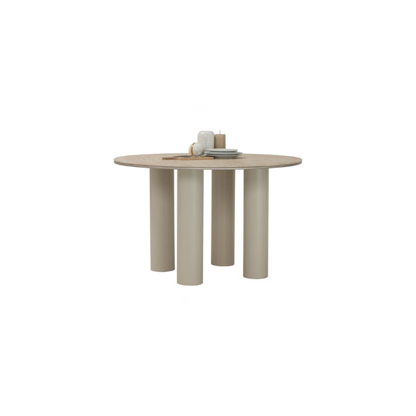 Mesa de comedor Hiri redonda con acabado beige marble