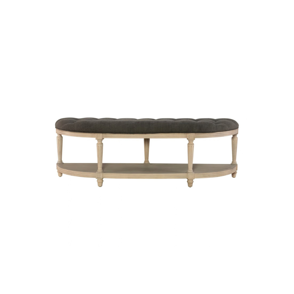 PERRY DEMILUNE BENCH CHARCOAL