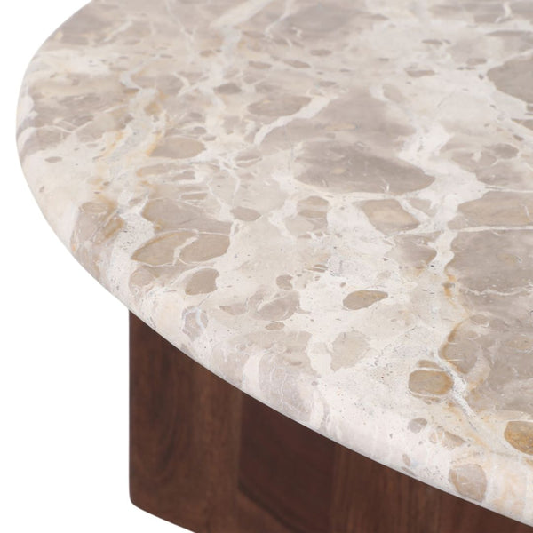 Mesa de centro Somerset en mármol negro y madera 39″