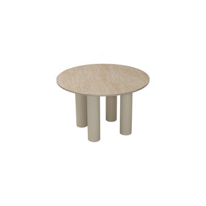 Mesa de comedor Hiri redonda con acabado beige marble