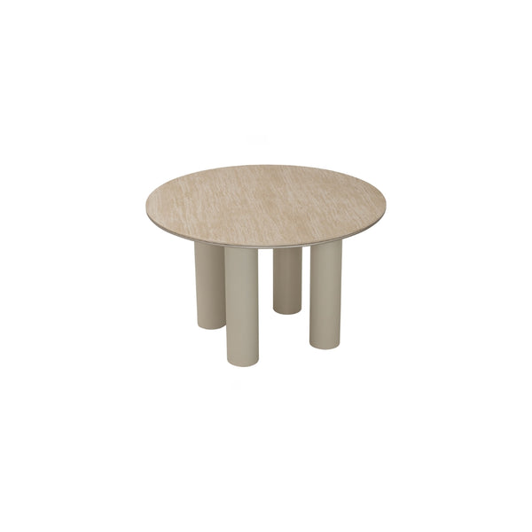 Mesa de comedor Hiri redonda con acabado beige marble