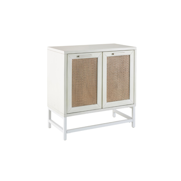 Gabinete Blanco de 2 Puertas con Detalles Tejidos