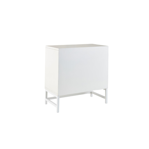 Gabinete Blanco de 2 Puertas con Detalles Tejidos