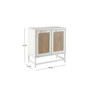 Gabinete Blanco de 2 Puertas con Detalles Tejidos