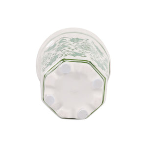 Vela aromática chinoiserie acanalada verde y blanco – 7 oz