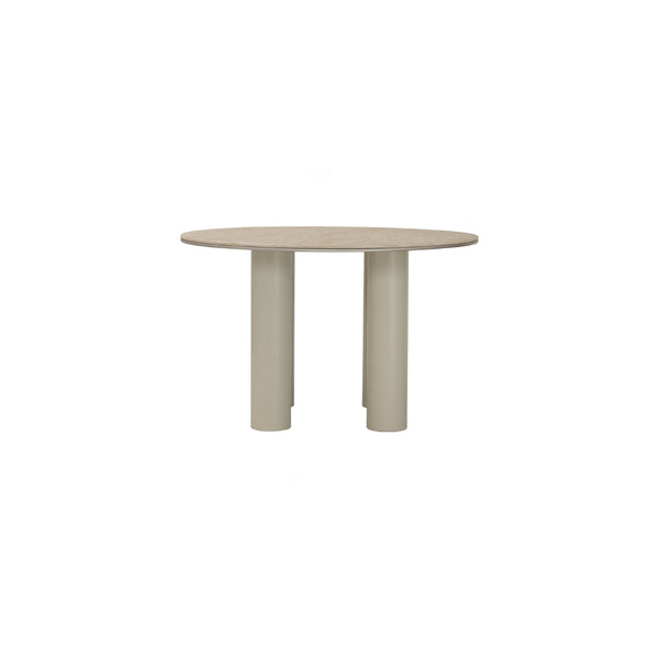 Mesa de comedor Hiri redonda con acabado beige marble