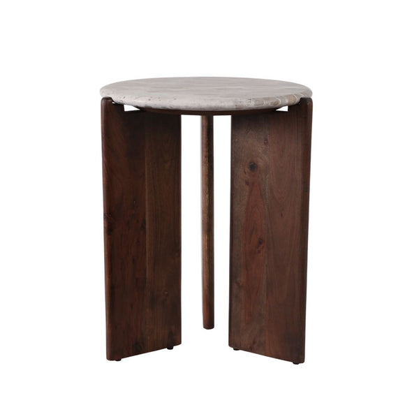 Mesa auxiliar Somerset de mármol negro y madera 20"