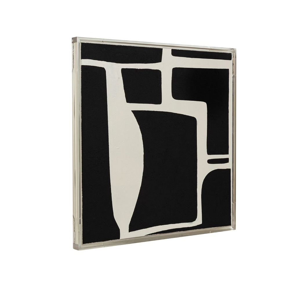 Cuadro de pared Merton pintada a mano con marco acrílico (40″ × 40″)
