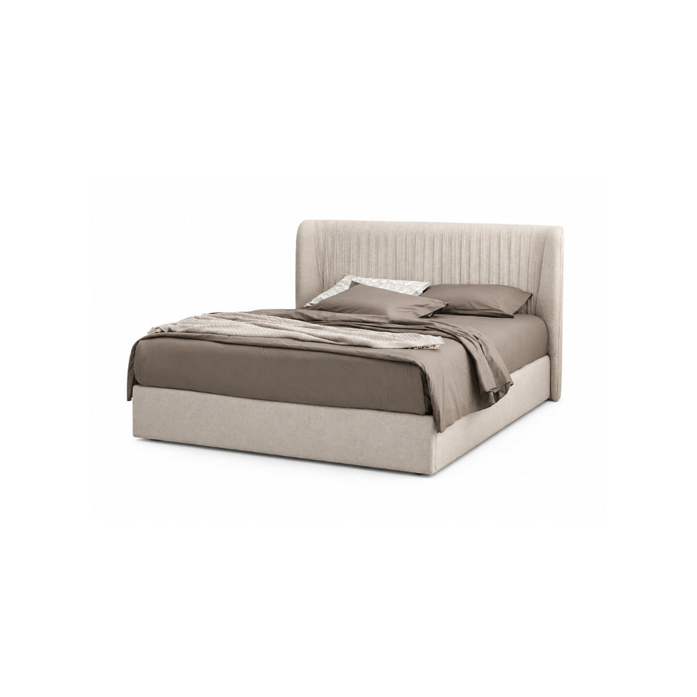 Cama tapizada Hexagon King Size en beige
