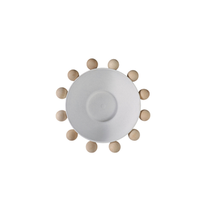 Bowl Large Wooden Knobs White