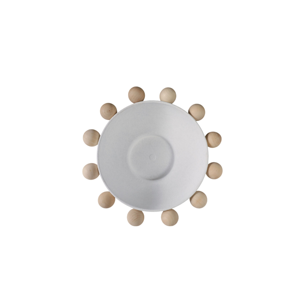 Bowl Large Wooden Knobs White