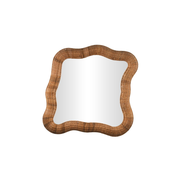 Espejo de Pared con Marco Tejido Beige