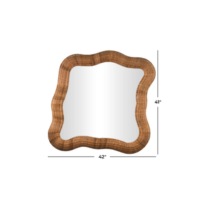 Espejo de Pared con Marco Tejido Beige