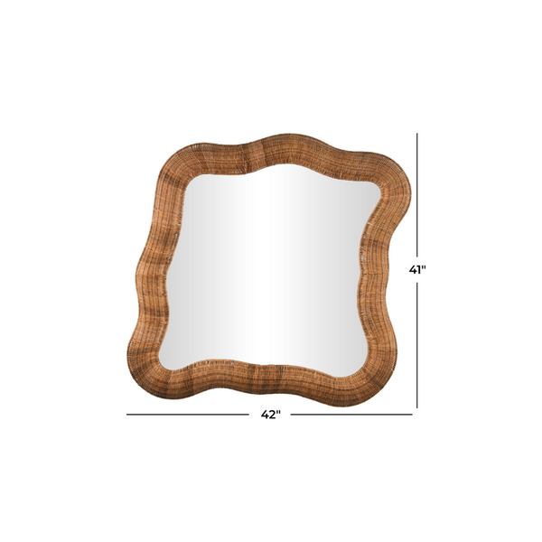 Espejo de Pared con Marco Tejido Beige