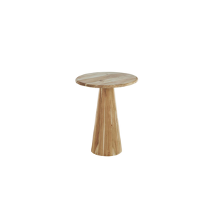 Mesa auxiliar pedestal mediana en madera natural – 19.5"