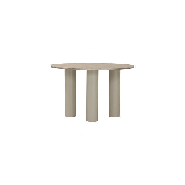 Mesa de comedor Hiri redonda con acabado beige marble