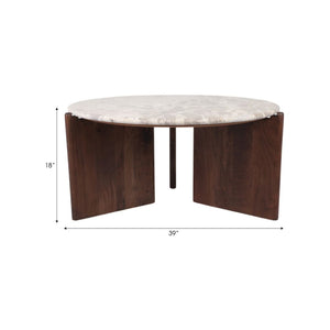 Mesa de centro Somerset en mármol negro y madera 39″