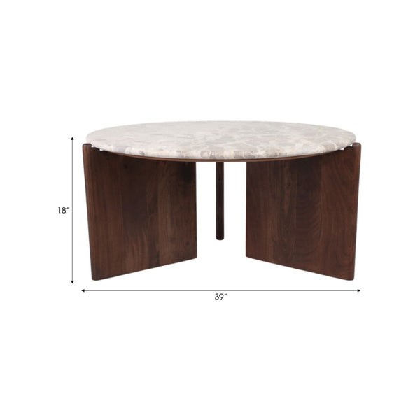 Mesa de centro Somerset en mármol negro y madera 39″