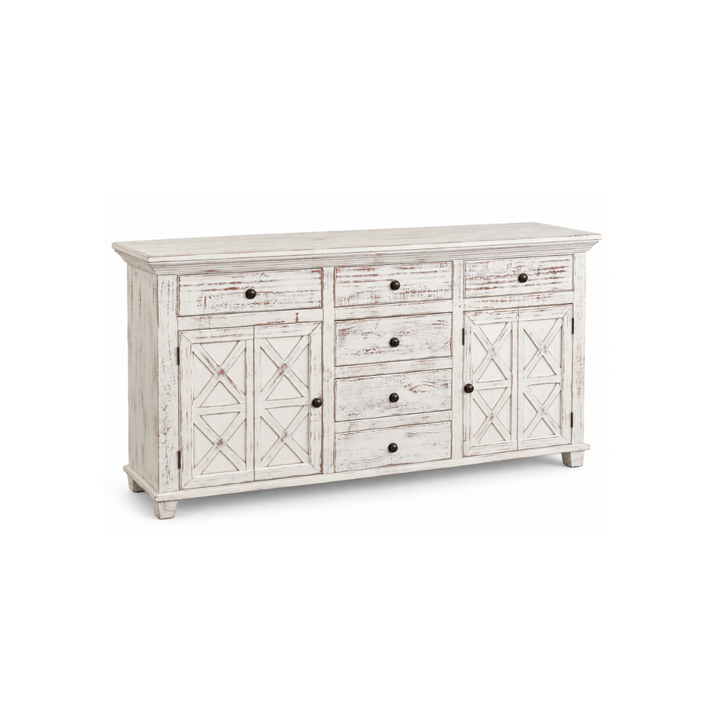 Lattice 6 Drawer Dresser Rustic WH
