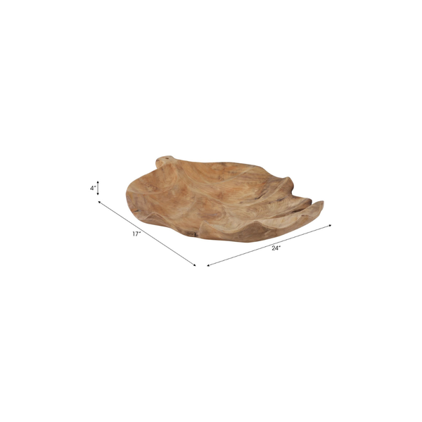 Bowl Natural Teak Leaf