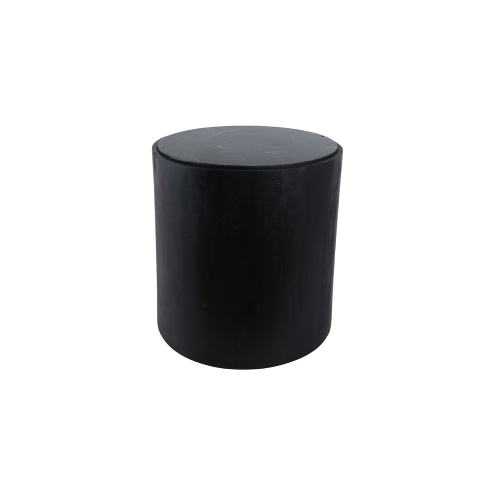 Mesa Latera T/Marmol Negra/Blanco