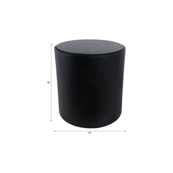 Mesa Latera T/Marmol Negra/Blanco