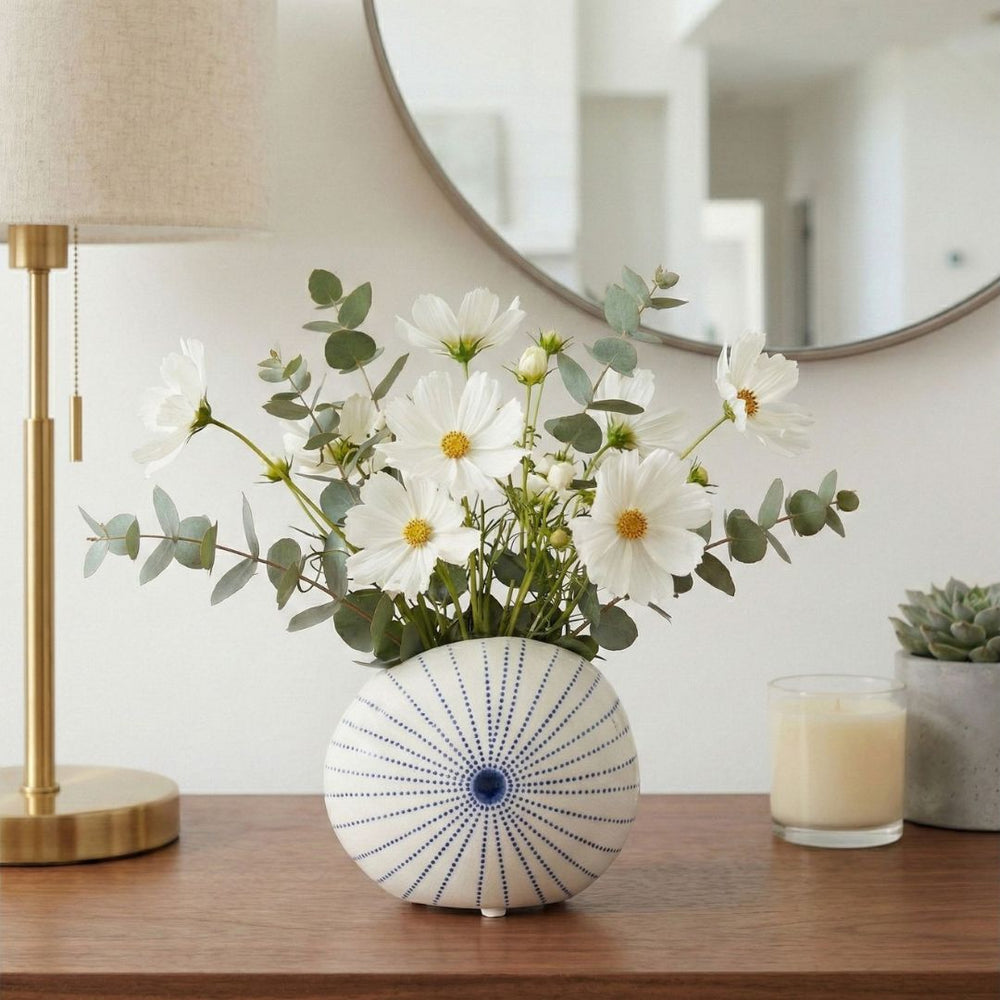 Florero de Shell White/Blue