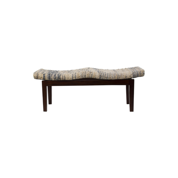 Banco de Madera con Asiento Tejido