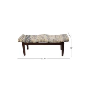 Banco de Madera con Asiento Tejido