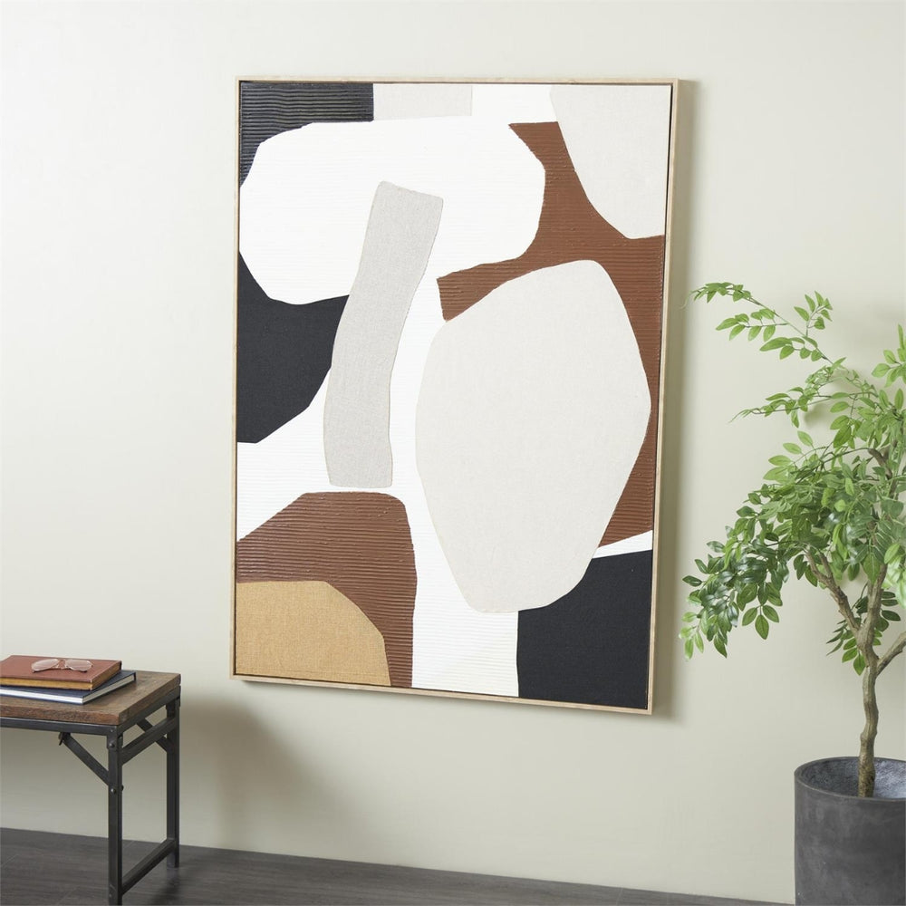 Cuadro Decorativo Abstracto en Madera con Formas Orgánicas