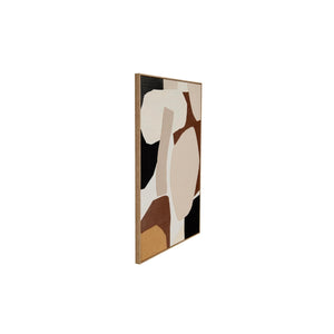 Cuadro Decorativo Abstracto en Madera con Formas Orgánicas