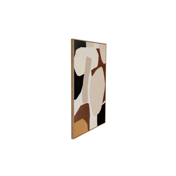 Cuadro Decorativo Abstracto en Madera con Formas Orgánicas