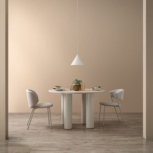 Mesa de comedor Hiri redonda con acabado beige marble