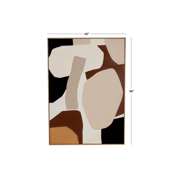 Cuadro Decorativo Abstracto en Madera con Formas Orgánicas