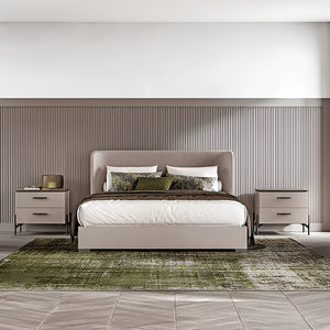 Cama Silvia King Size tapizada en Sand
