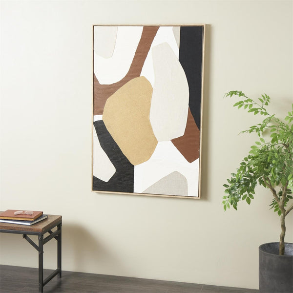 Cuadro Decorativo Abstracto en Madera con Círculos Superpuestos
