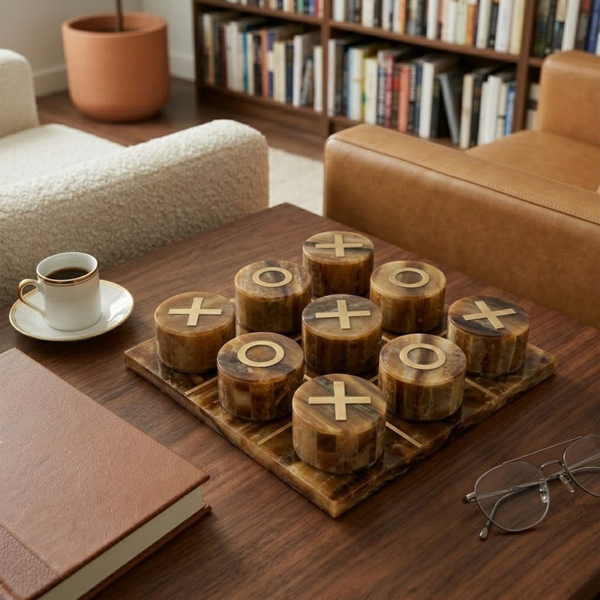 Juego de Mesa Tic Tac Toe Marrón