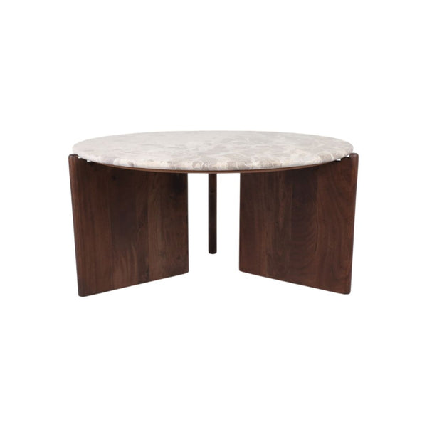 Mesa de centro Somerset en mármol negro y madera 39″
