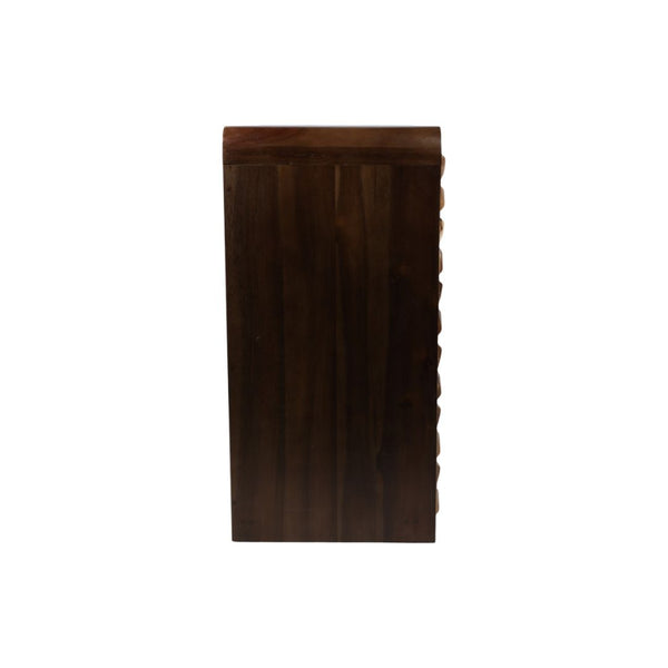 Gabinete decorativo de madera de teca con diseño geométrico – 2 puertas