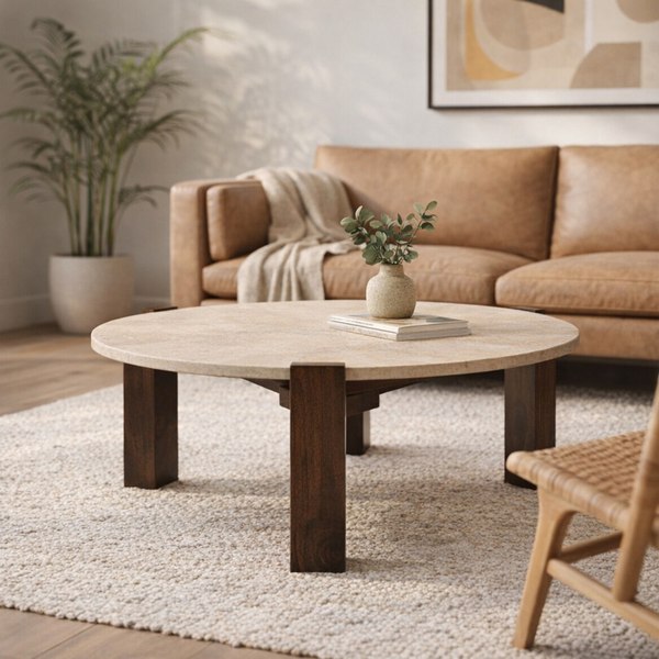 Mesa Centro Travertine (36X16)