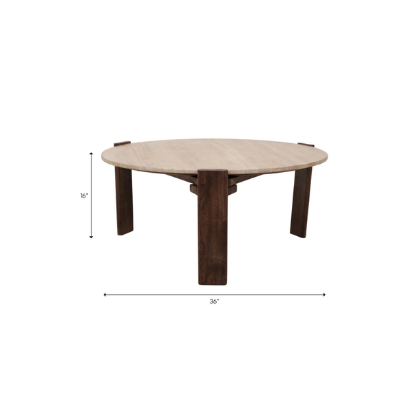 Mesa Centro Travertine (36X16)
