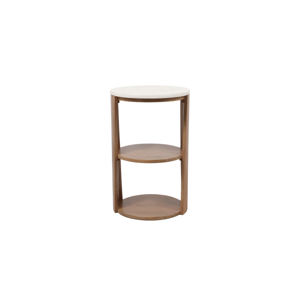Mesa Lateral 24X14 White/Brown