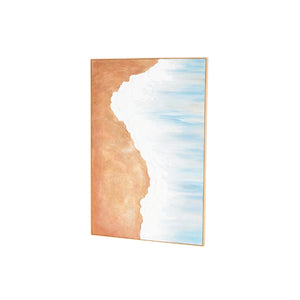 Cuadro abstracto paisaje marino en canvas azul