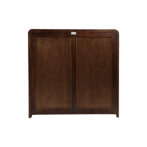 Gabinete decorativo de madera de teca con diseño geométrico – 2 puertas