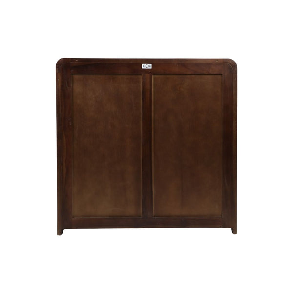 Gabinete decorativo de madera de teca con diseño geométrico – 2 puertas
