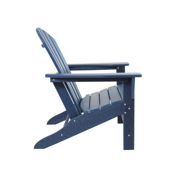 Silla Adirondack para exterior en resina azul oscuro