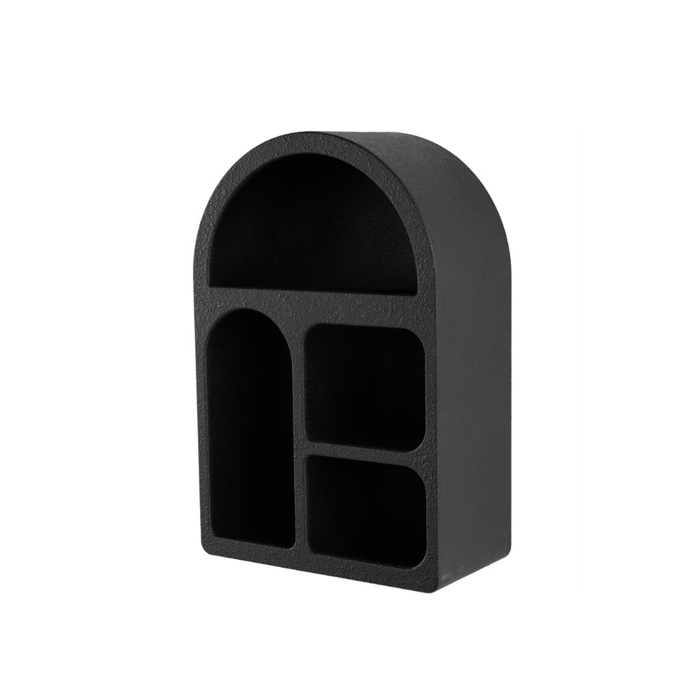Estante decorativo de pared geométrico arqueado negro de 4 niveles