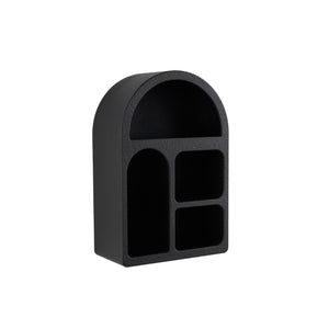 Estante decorativo de pared geométrico arqueado negro de 4 niveles