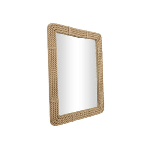 Espejo de pared tejido a mano con cuerda de yute