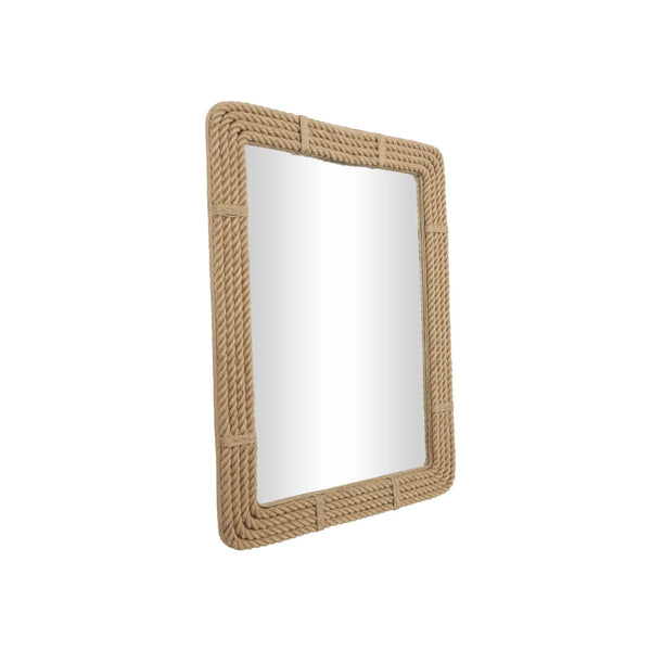 Espejo de pared tejido a mano con cuerda de yute